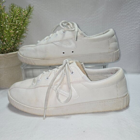 TRETORN NYLITE CANVAS SNEAKERS WOMENS WHITE SIZE 9 GOOD USED CONDITION - Picture 4 of 7